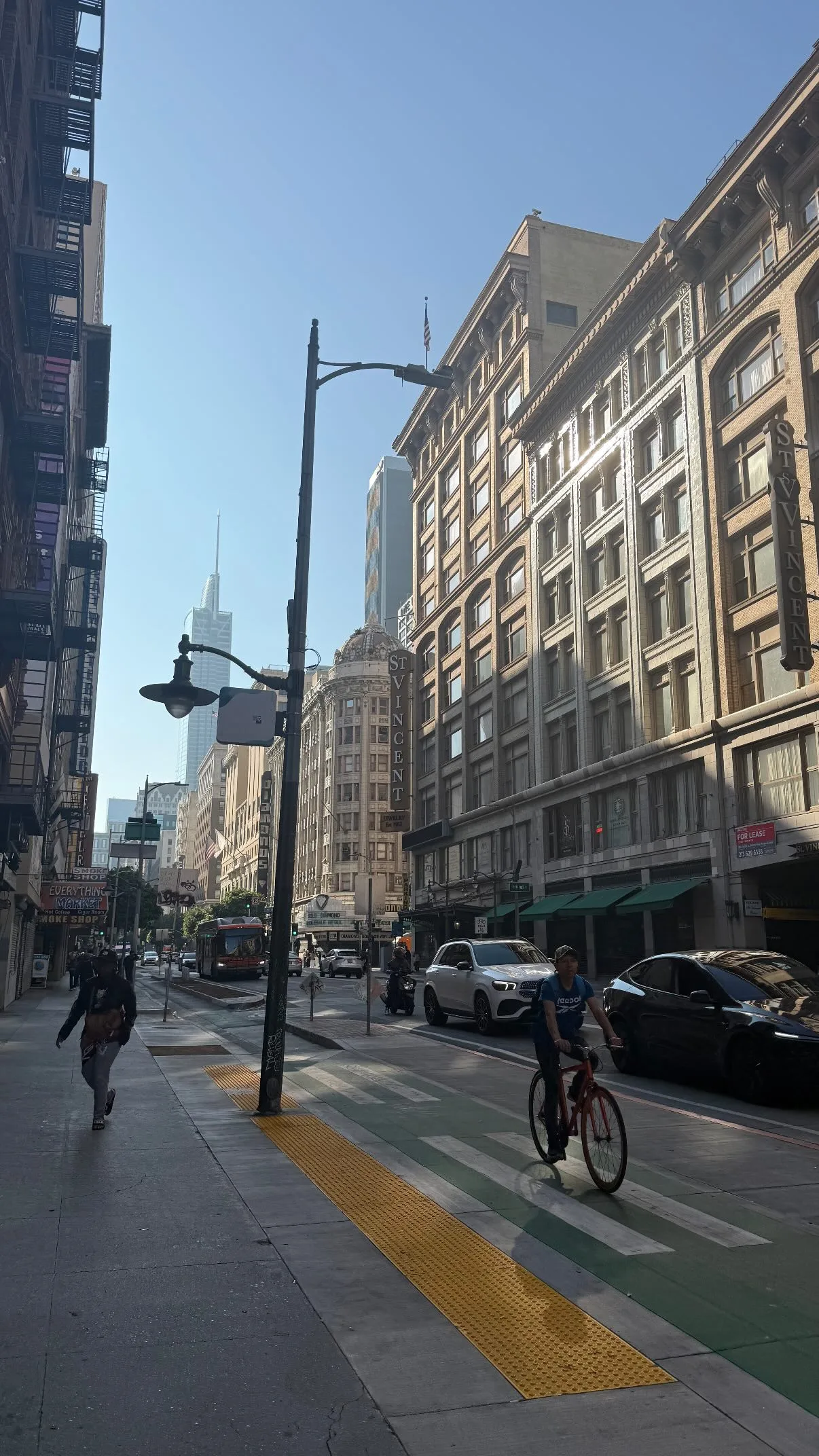 A sunny downtown Los Angeles street