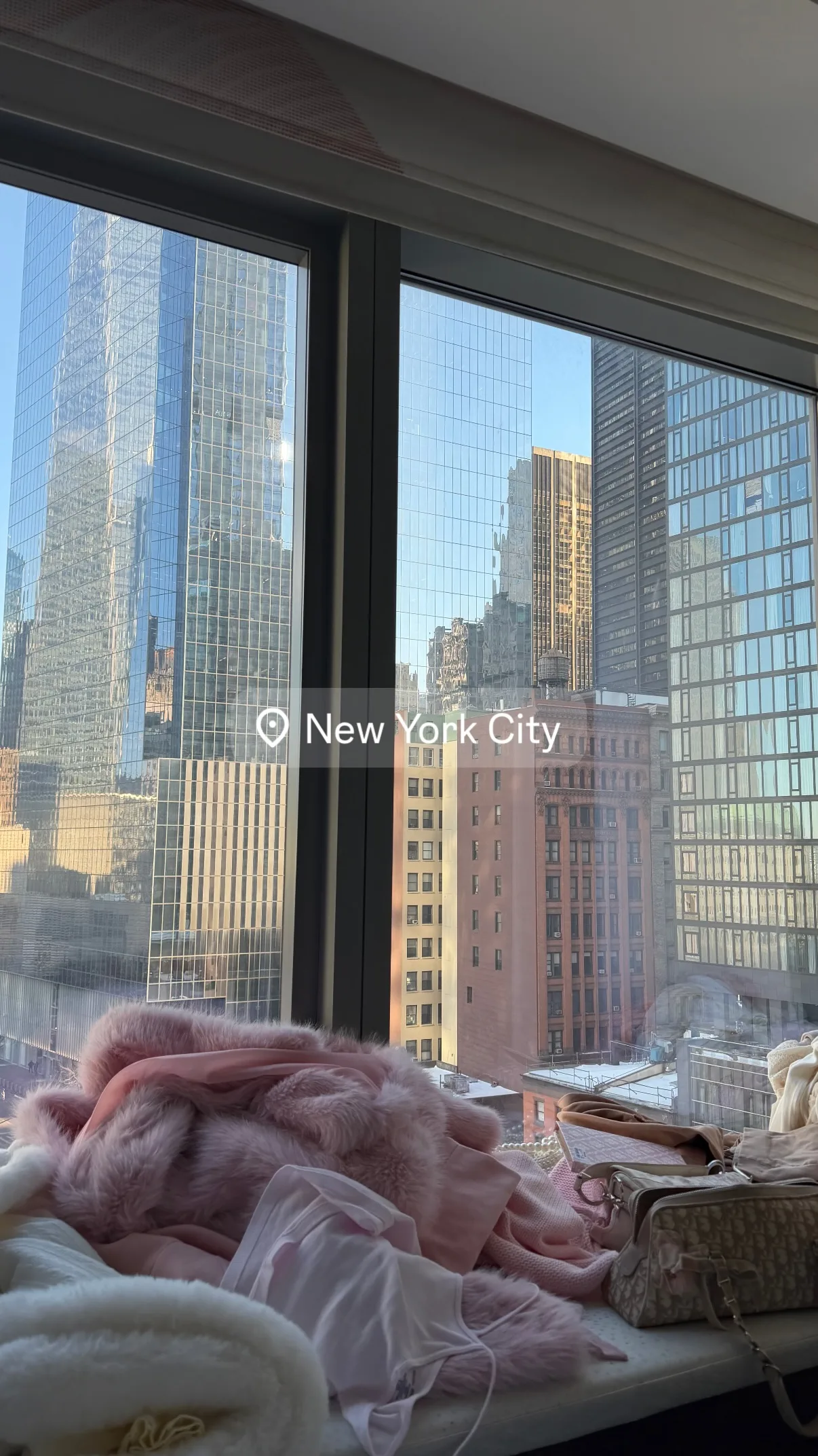 Livia Paige with the New York City skyline